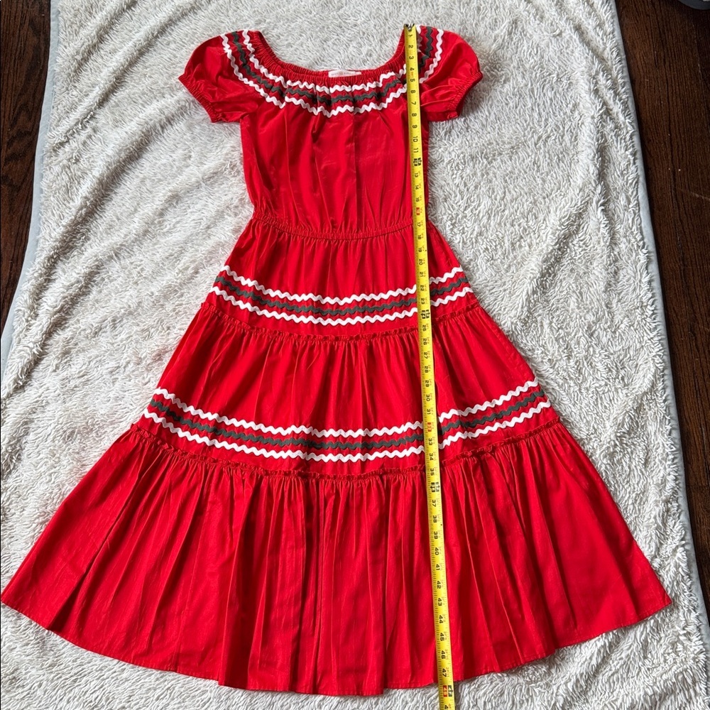 Tory Burch Red Tiered Peasant Dress Size XS - Picture 5 of 11